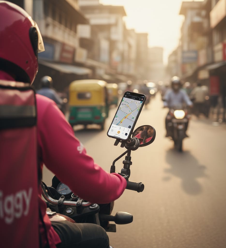 Mobile flexible handle bar holder